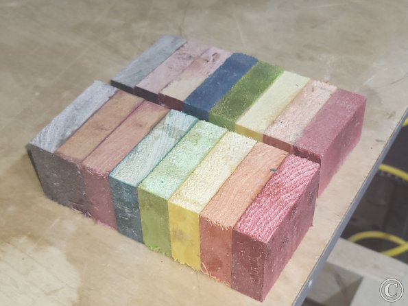 Coloured Basswood at an angle