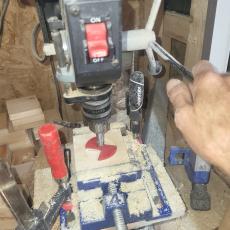 Drill press with big 53mm forstner bit